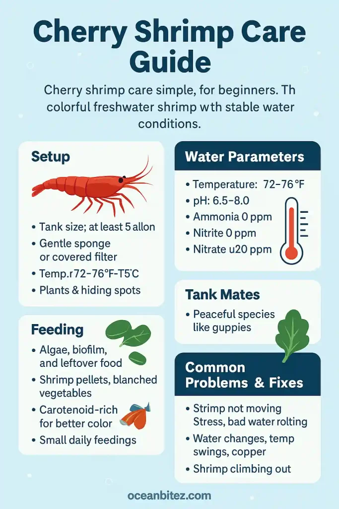 Cherry Shrimp Care chart