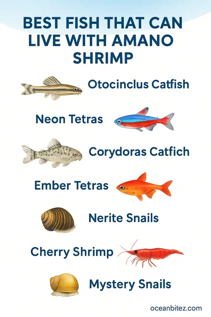 Amano Shrimp tankmate chart