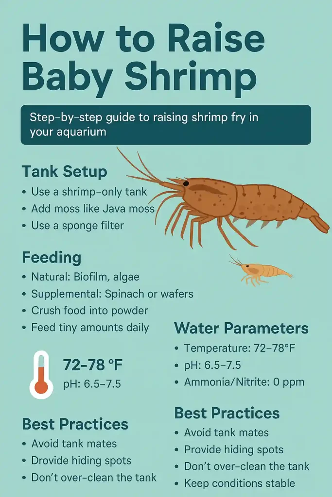 Baby Shrimp raise chart guide