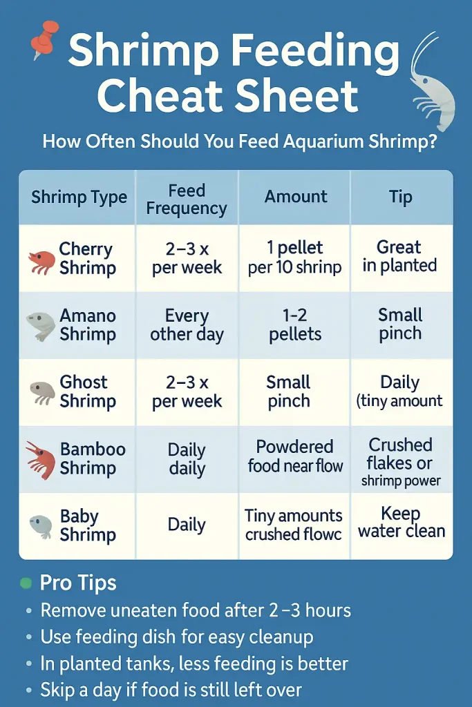 shrimp feeding chart sheet