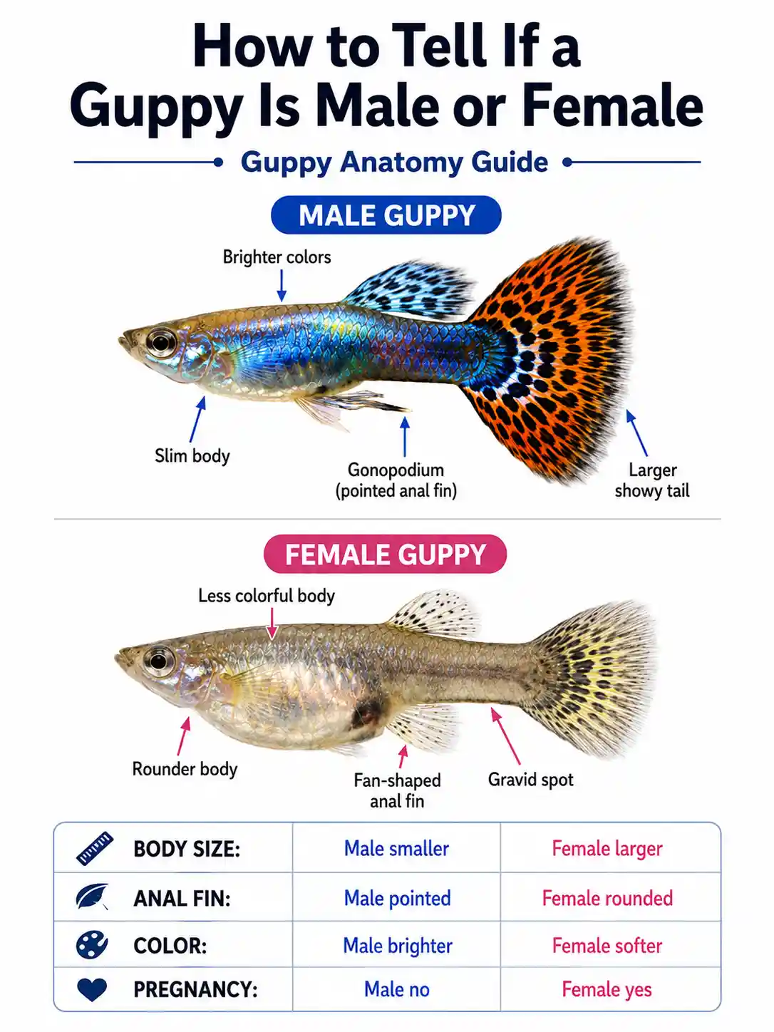 Male vs Female Guppy: How to Tell the Difference
