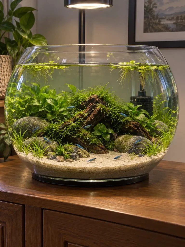 Wide Glass Bowl Shrimp Tank